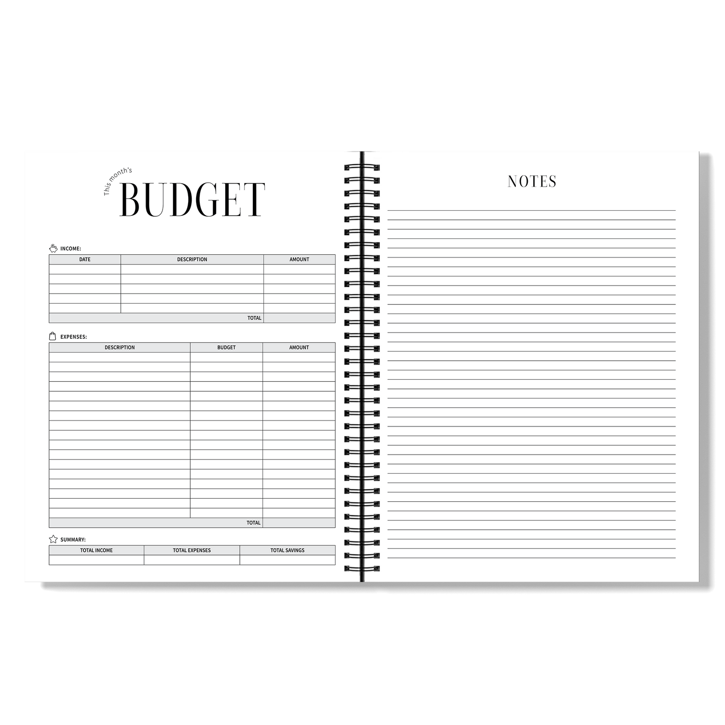 Elegant Noir 2025 Planner: Back to basics