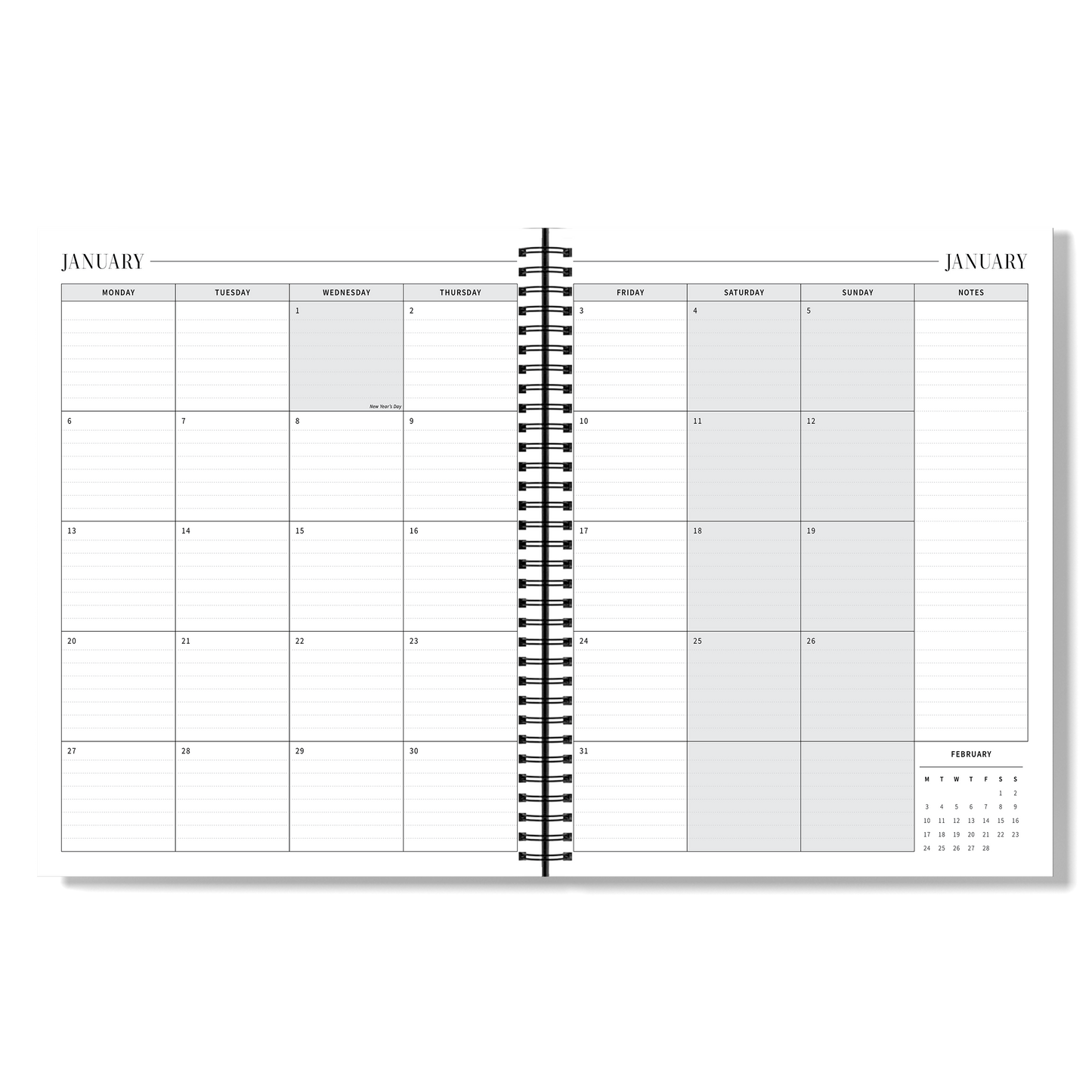 Elegant Noir 2025 Planner: Back to basics