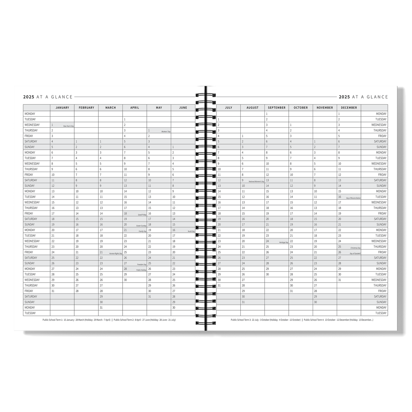 Elegant Noir 2025 Planner: Back to basics